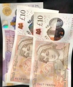 Counterfeit 10 GBP Bills